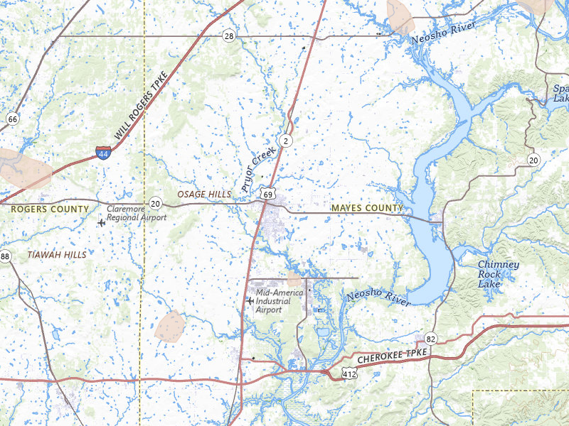 Radar-estimated hail-size map of the storm over Pryor, OK on Jul 4, 2026