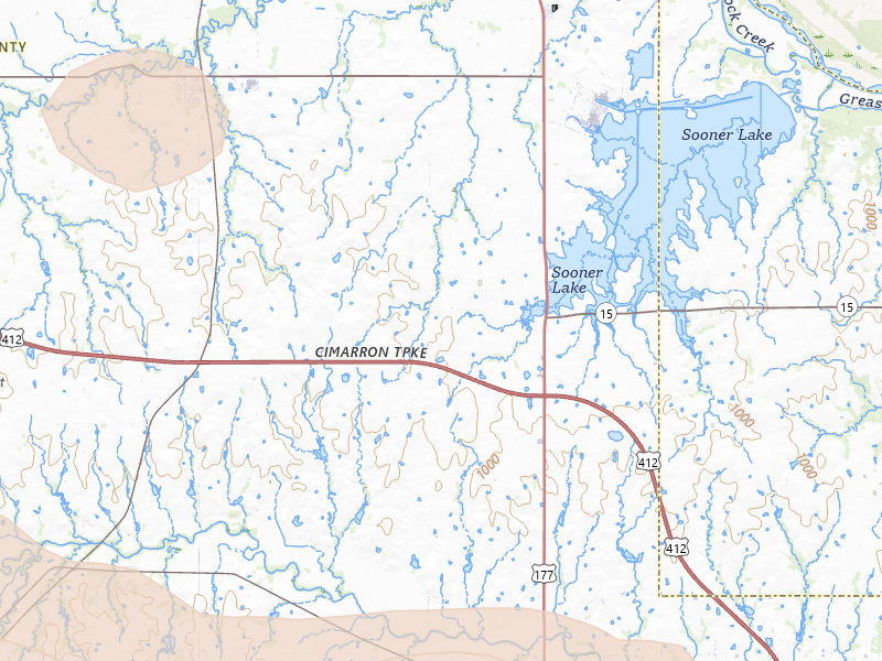 Radar-estimated hail-size map of the storm over Red Rock, OK on Jun 26, 2026