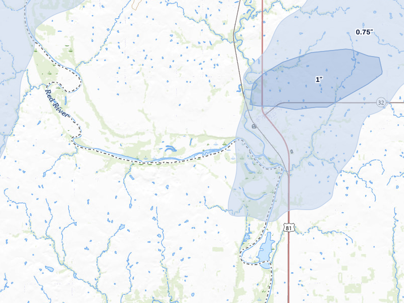 NEXRAD radar-signature map of the hail storm over Ryan, OK on Mar 6, 2026