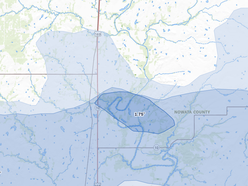 NEXRAD radar-signature map of the hail over S Coffeyville, OK
