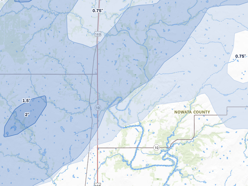 NEXRAD radar-signature map of the hail storm over S Coffeyville, OK on Apr 28, 2026