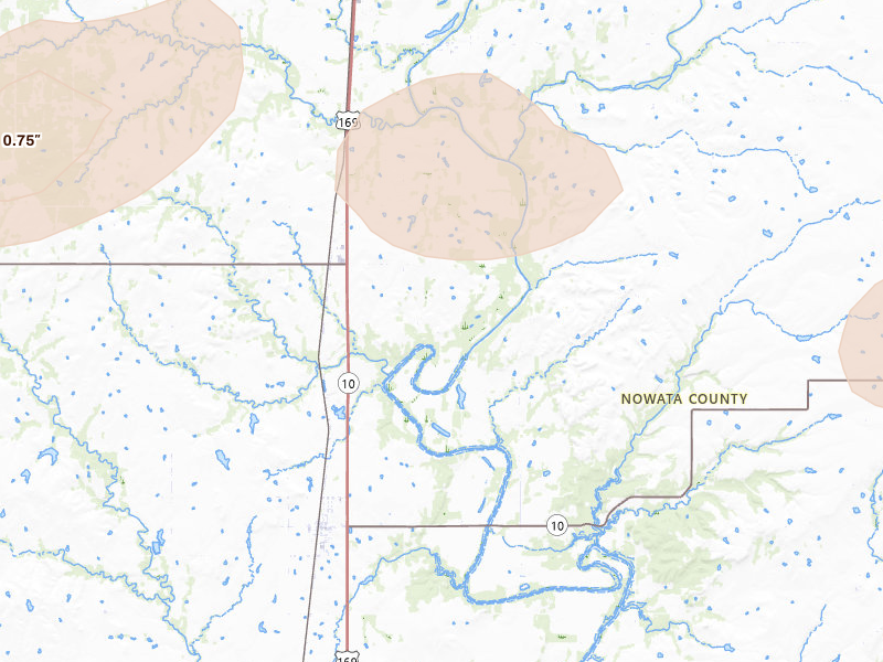 Radar-estimated hail-size map of the storm over S Coffeyville, OK on May 4, 2026