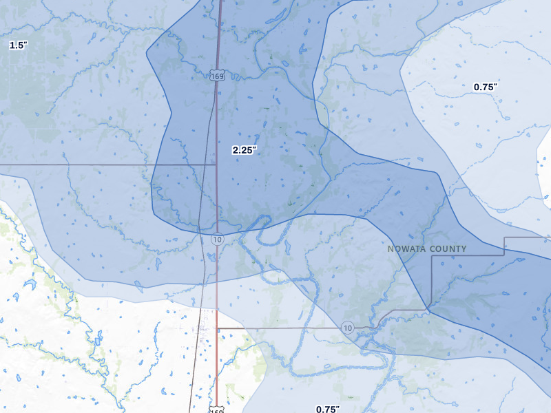 NEXRAD radar-signature map of the hail storm over S Coffeyville, OK on Jun 26, 2026