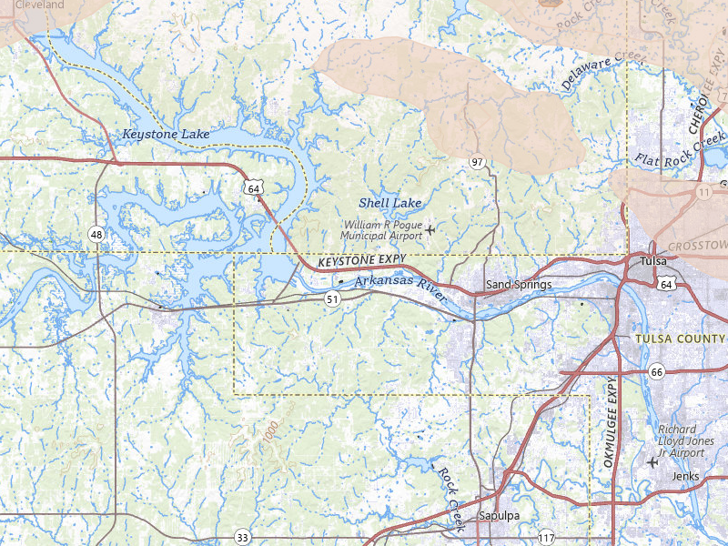 Radar-estimated hail-size map of the storm over Sand Springs, OK on May 8, 2026