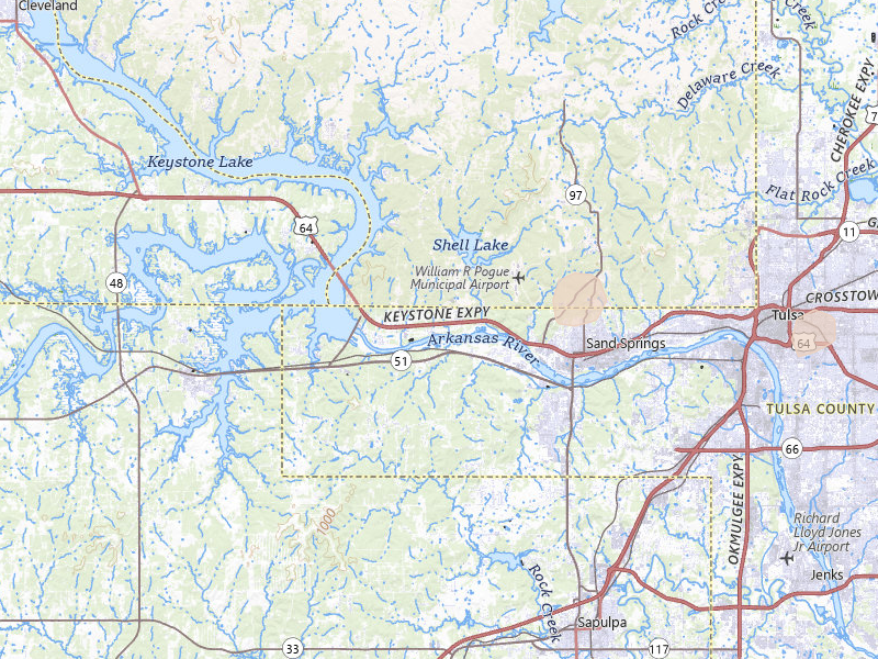 Radar-estimated hail-size map of the storm over Sand Springs, OK on Jun 1, 2026