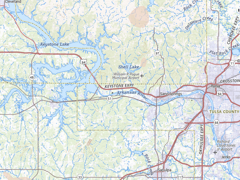 Radar-estimated hail-size map of the storm over Sand Springs, OK on Jul 4, 2026