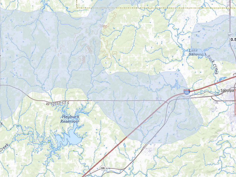 NEXRAD radar-signature map of the hail storm over Sapulpa, OK on Jun 1, 2026