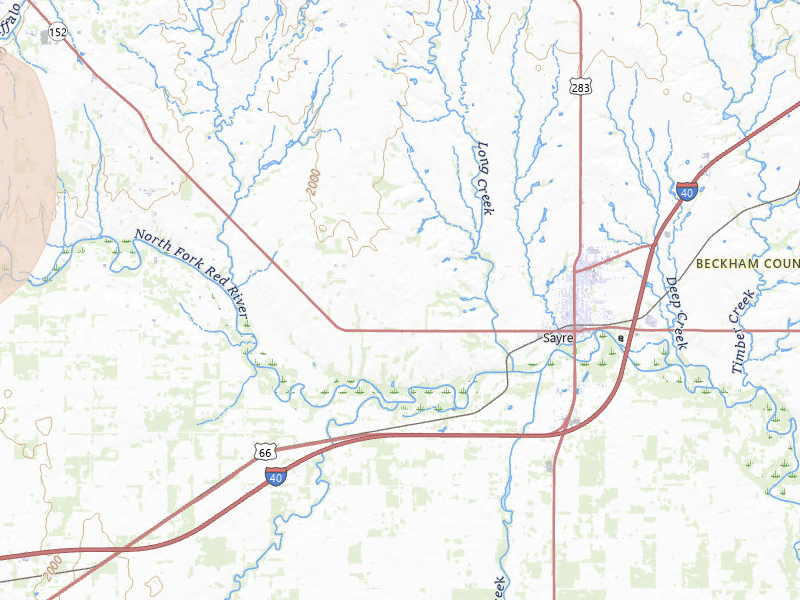 Radar-estimated hail-size map of the storm over Sayre, OK on Apr 1, 2026