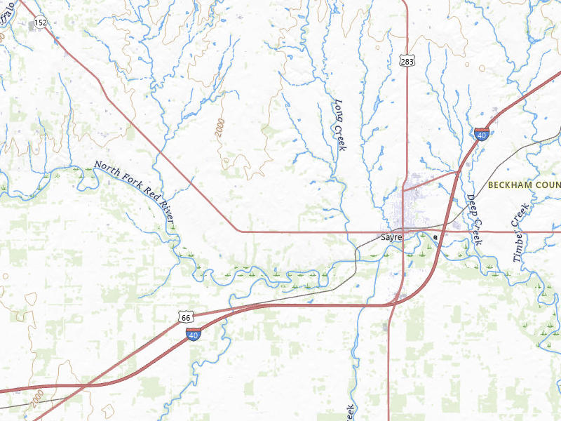 Radar-estimated hail-size map of the storm over Sayre, OK on May 18, 2026