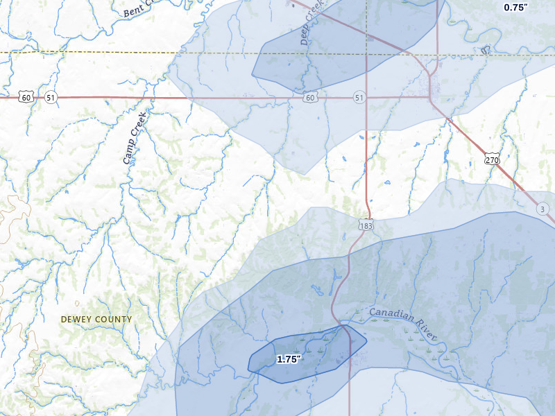 NEXRAD radar-signature map of the hail storm over Seiling, OK on May 31, 2026