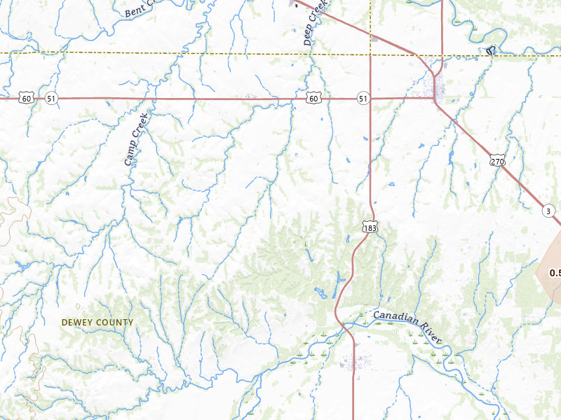 Radar-estimated hail-size map of the storm over Seiling, OK on Jun 26, 2026