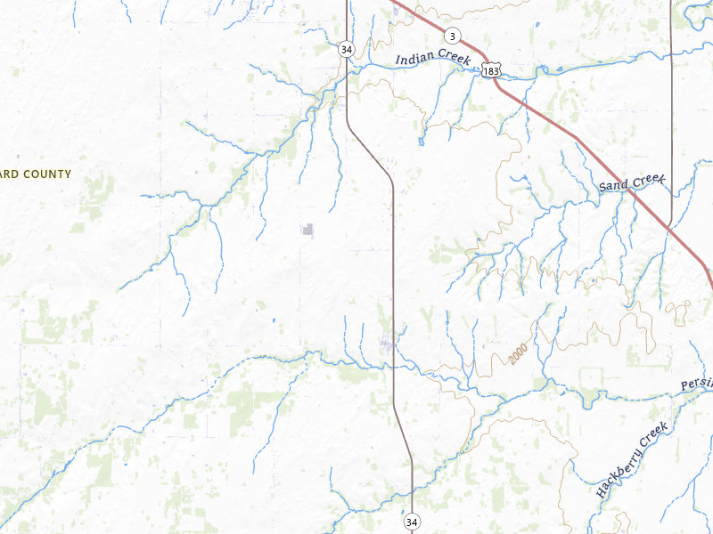 Radar-estimated hail-size map of the storm over Sharon, OK on Jun 3, 2026