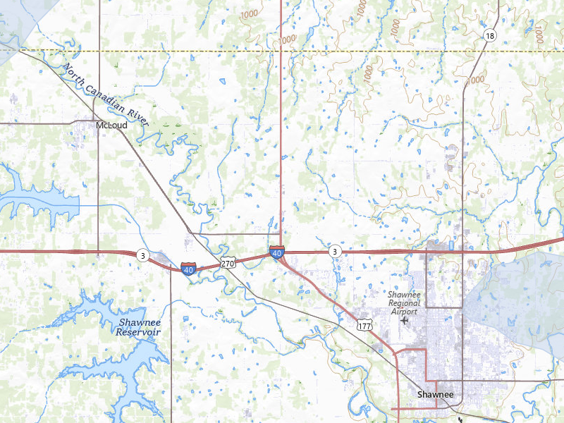 NEXRAD radar-signature map of the hail over Shawnee, OK