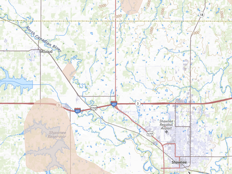 Radar-estimated hail-size map of the storm over Shawnee, OK on Jul 4, 2026