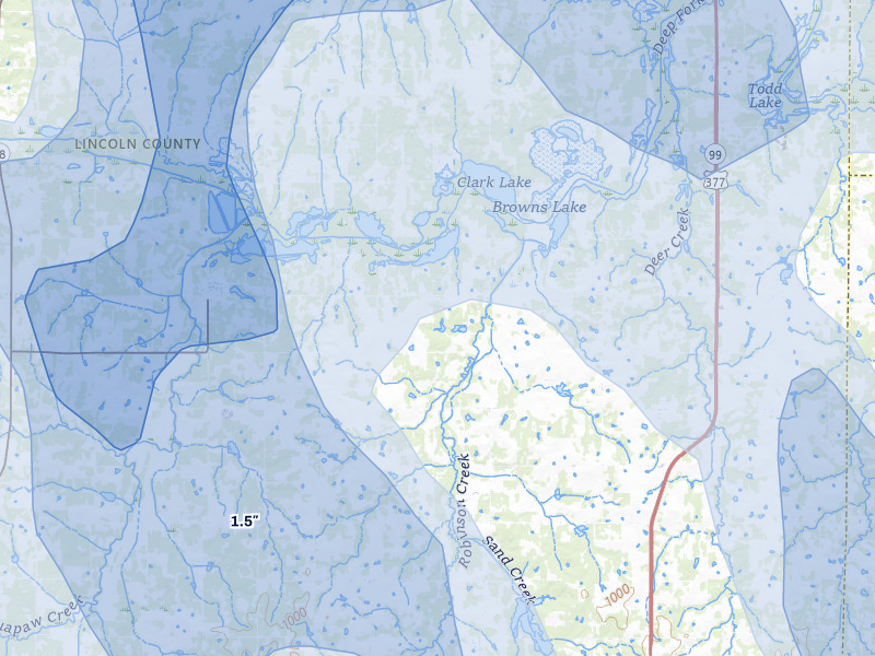 NEXRAD radar-signature map of the hail over Sparks, OK