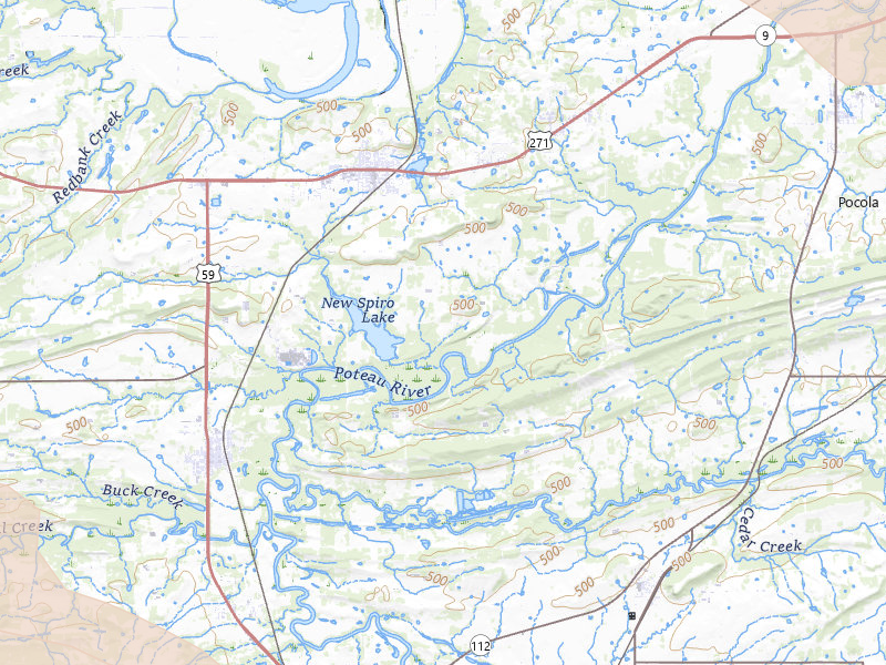 Radar-estimated hail-size map of the storm over Spiro, OK on Apr 24, 2026