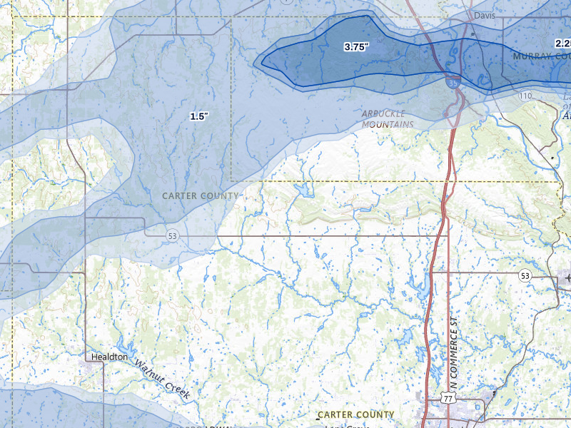 NEXRAD radar-signature map of the hail storm over Springer, OK on Apr 28, 2026