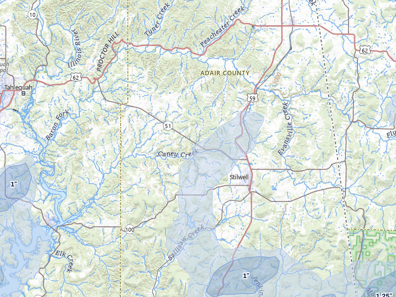 NEXRAD radar-signature map of the hail storm over Stilwell, OK on Mar 6, 2026