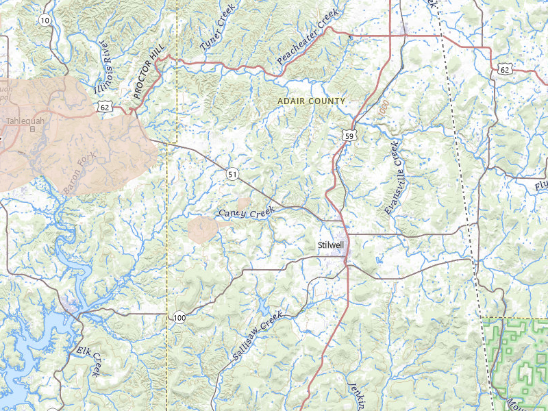Radar-estimated hail-size map of the storm over Stilwell, OK on Jun 11, 2026