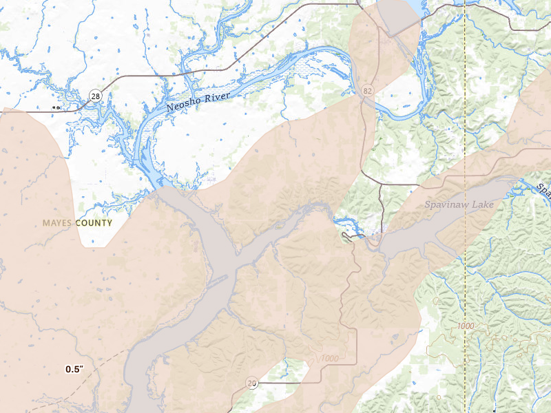 Radar-estimated hail-size map of the storm over Strang, OK on Mar 6, 2026