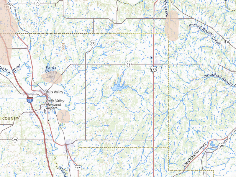 Radar-estimated hail-size map of the storm over Stratford, OK on Jul 4, 2026