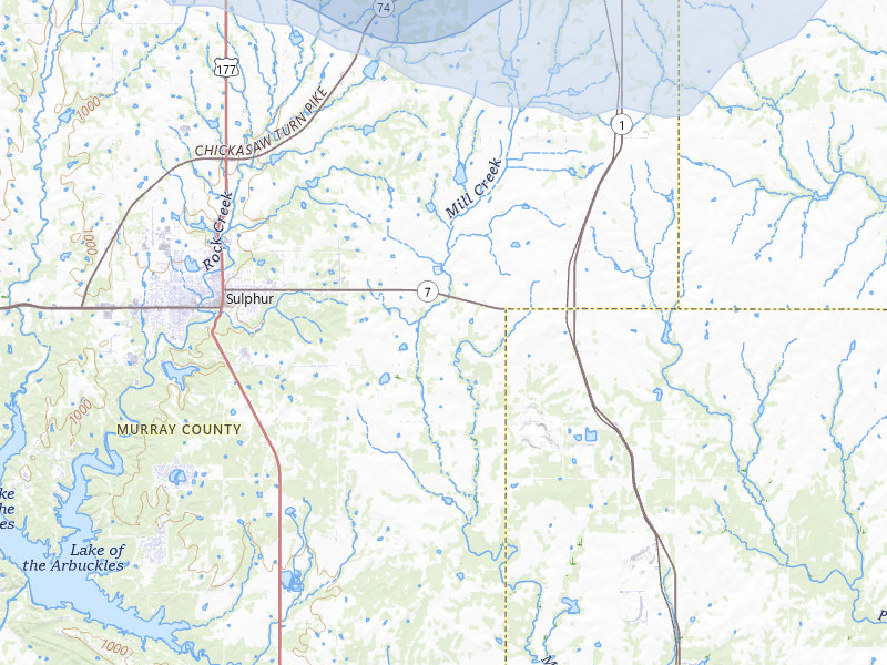 NEXRAD radar-signature map of the hail storm over Sulphur, OK on May 10, 2026