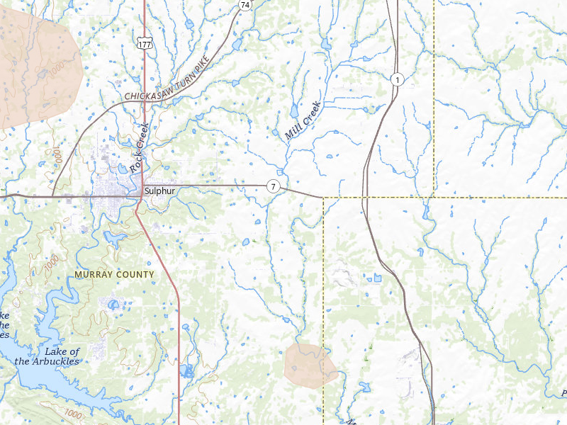 Radar-estimated hail-size map of the storm over Sulphur, OK on Jun 23, 2026