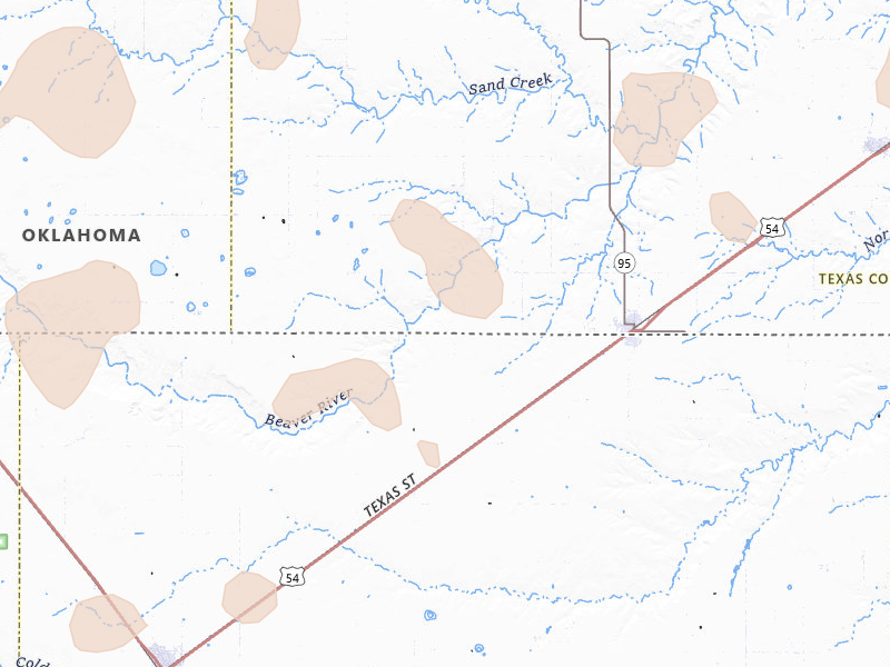 Radar-estimated hail-size map of the storm over Texhoma, OK