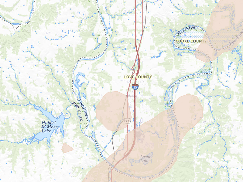 Radar-estimated hail-size map of the storm over Thackerville, OK