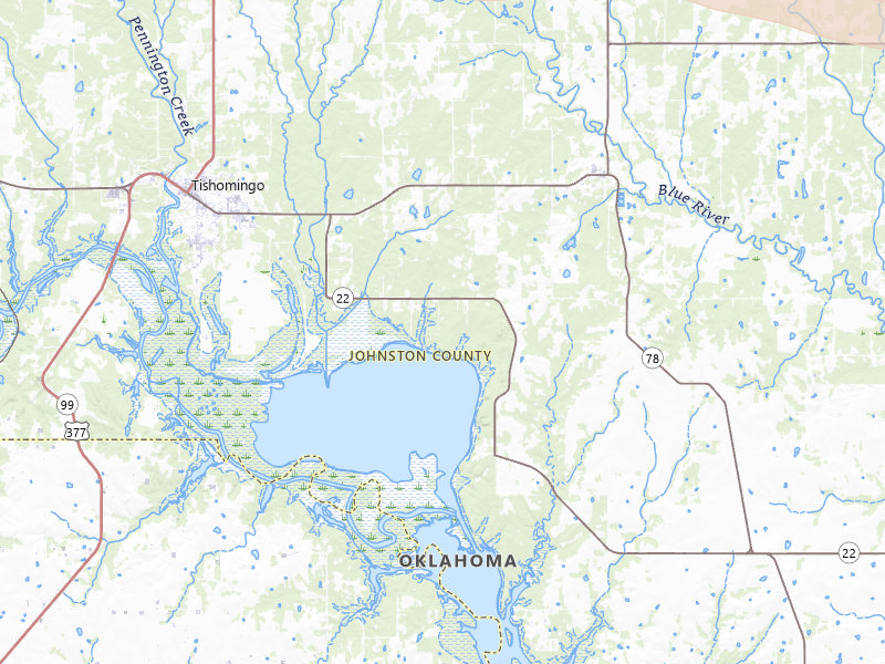 Radar-estimated hail-size map of the storm over Tishomingo, OK on Apr 28, 2026
