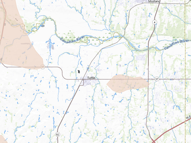 Radar-estimated hail-size map of the storm over Tuttle, OK on May 9, 2026