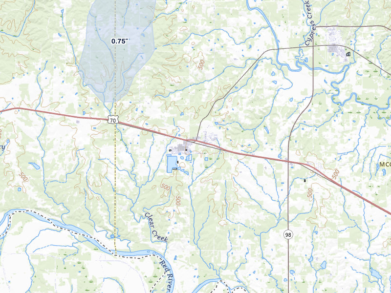 NEXRAD radar-signature map of the hail storm over Valliant, OK on Jul 6, 2026