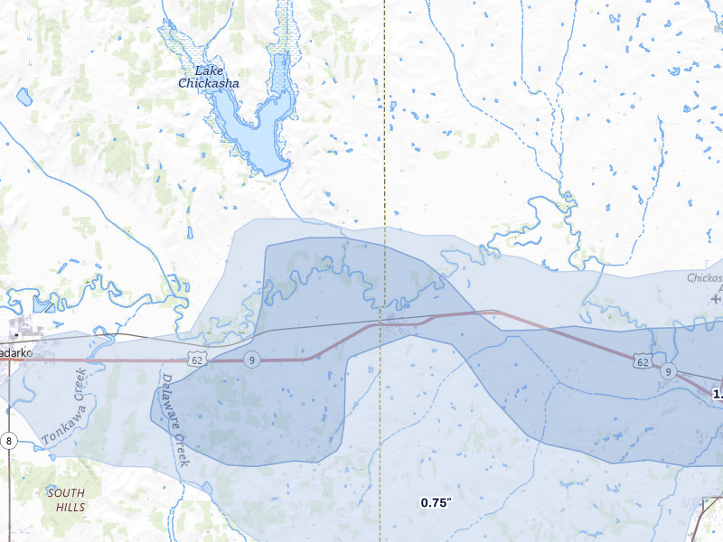 NEXRAD radar-signature map of the hail storm over Verden, OK on Jun 26, 2026