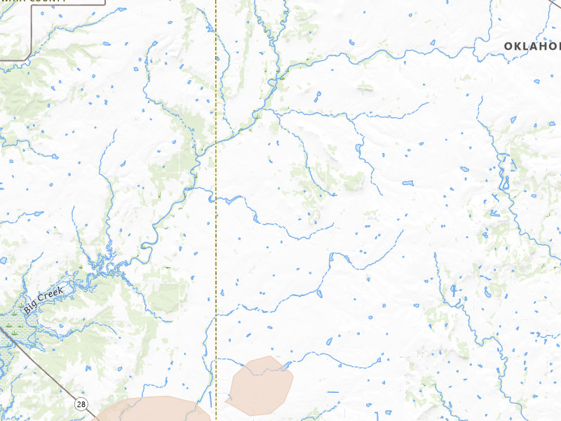 Radar-estimated hail-size map of the storm over Vinita, OK on Apr 3, 2026