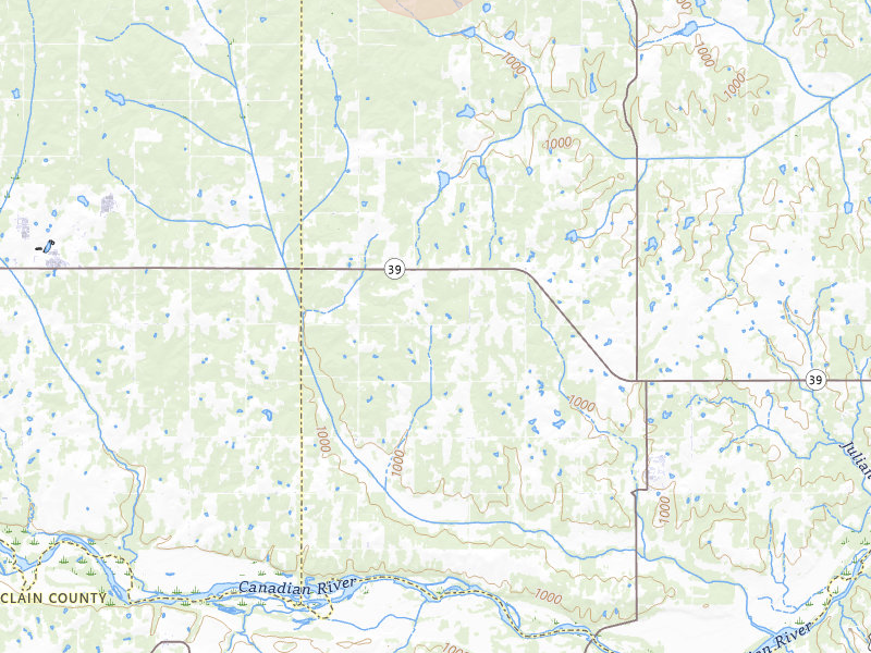 Radar-estimated hail-size map of the storm over Wanette, OK on Apr 25, 2026