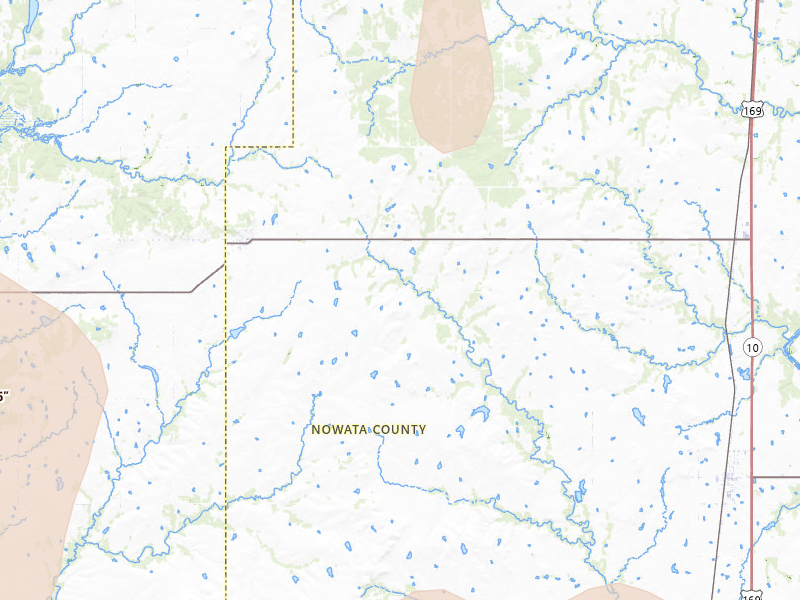 Radar-estimated hail-size map of the storm over Wann, OK on Jul 4, 2026