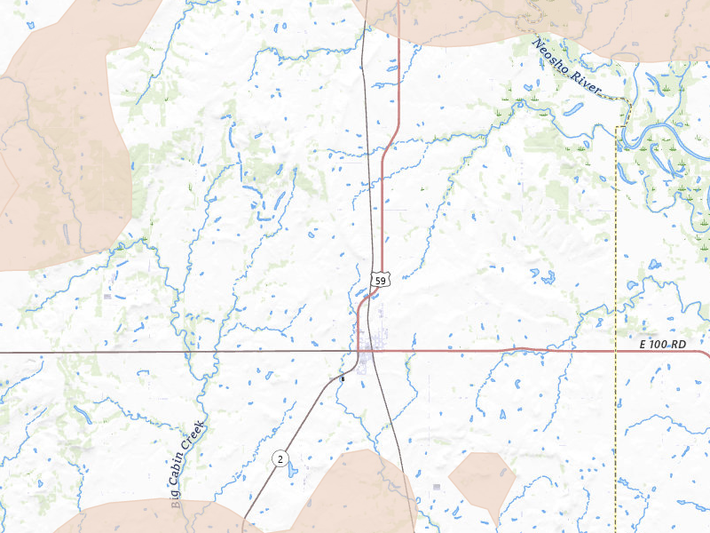Radar-estimated hail-size map of the storm over Welch, OK on Jun 7, 2026
