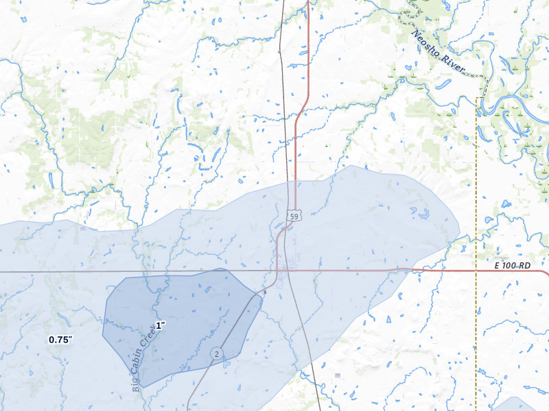 NEXRAD radar-signature map of the hail storm over Welch, OK on Jun 26, 2026