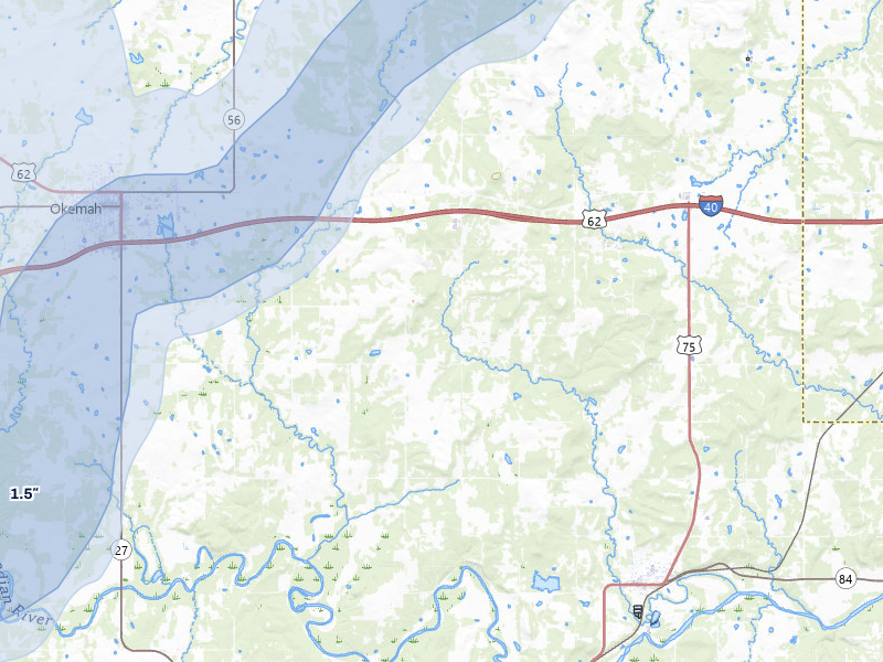 NEXRAD radar-signature map of the hail storm over Weleetka, OK on Mar 6, 2026