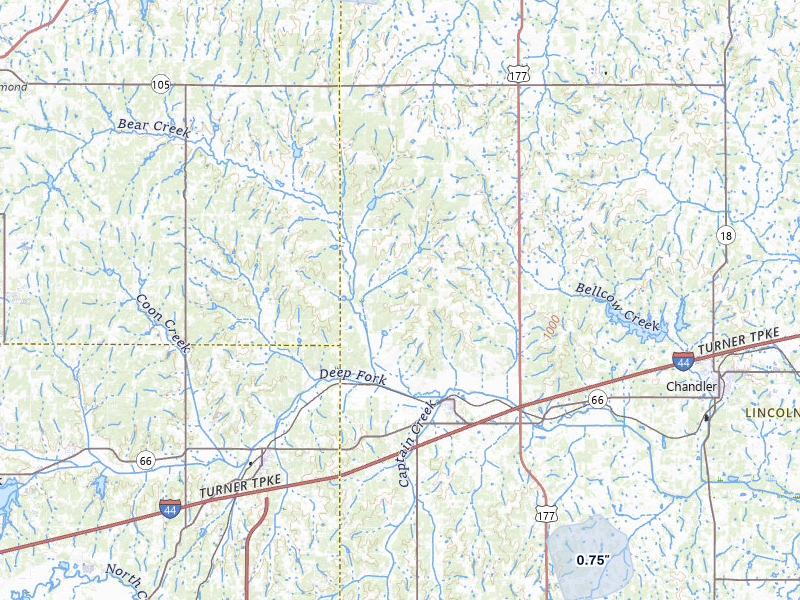 NEXRAD radar-signature map of the hail over Wellston, OK