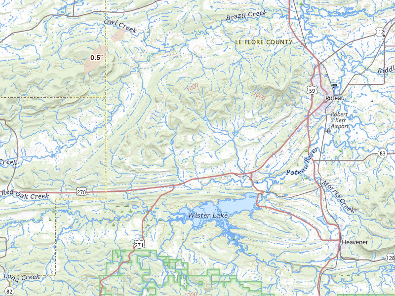 Radar-estimated hail-size map of the storm over Wister, OK on Mar 6, 2026
