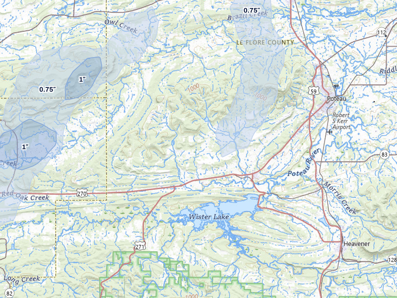 NEXRAD radar-signature map of the hail storm over Wister, OK on Mar 6, 2026