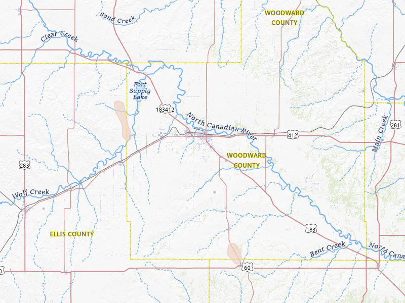 Radar-estimated hail-size map of the storm over Woodward, OK on Jun 3, 2026