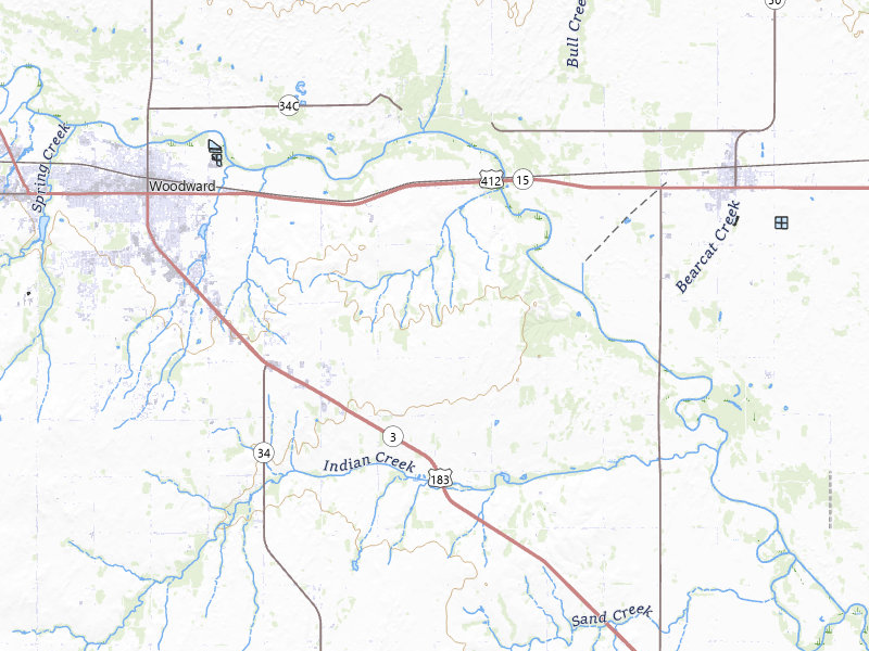 Radar-estimated hail-size map of the storm over Woodward, OK