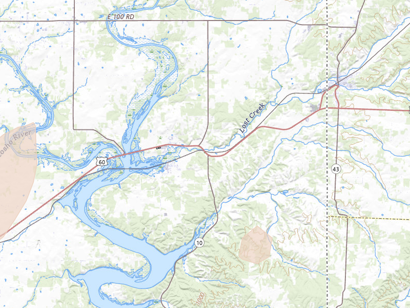 Radar-estimated hail-size map of the storm over Wyandotte, OK on Apr 3, 2026