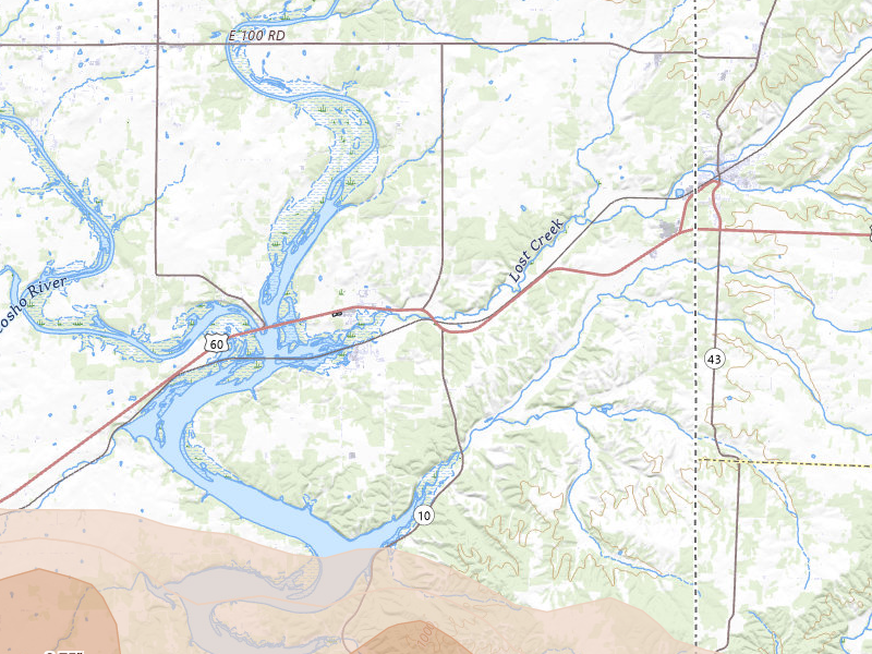 Radar-estimated hail-size map of the storm over Wyandotte, OK on Apr 25, 2026