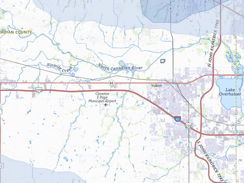 NEXRAD radar-signature map of the hail over Yukon, OK