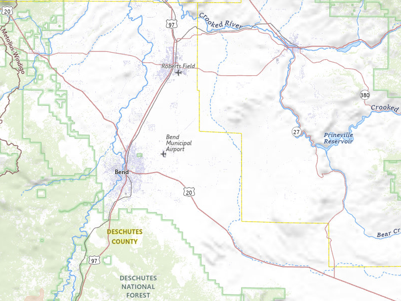 Radar-estimated hail-size map of the storm over Bend, OR on Jul 22, 2026