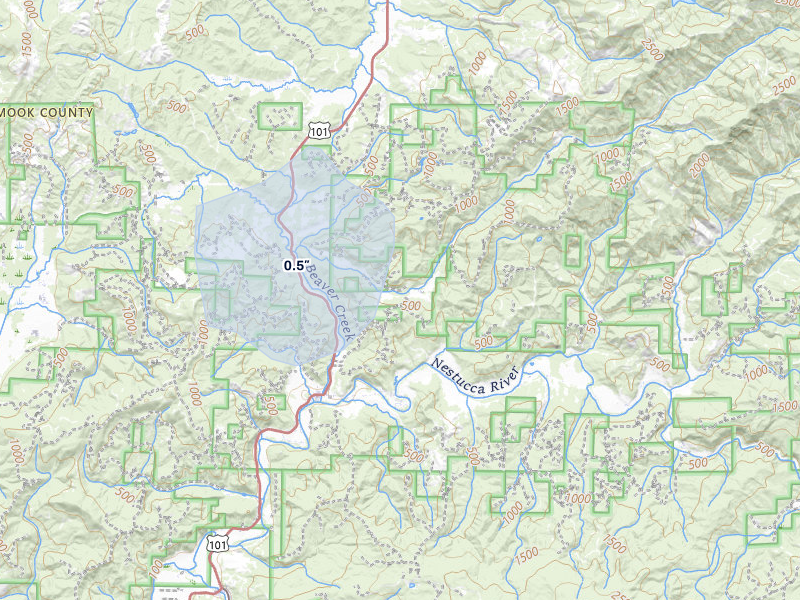 NEXRAD radar-signature map of the hail storm over Cloverdale, OR on Jul 22, 2026