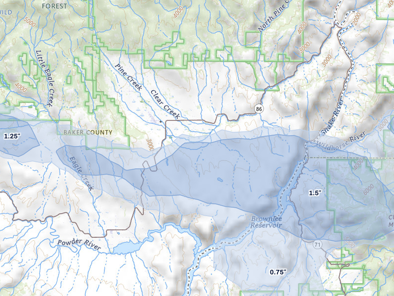NEXRAD radar-signature map of the hail storm over Halfway, OR on May 28, 2026